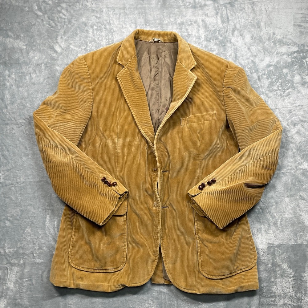 Cambridge Classics Mervyns Mens Tan Corduroy Blazer Jacket 2 Button Size R42
